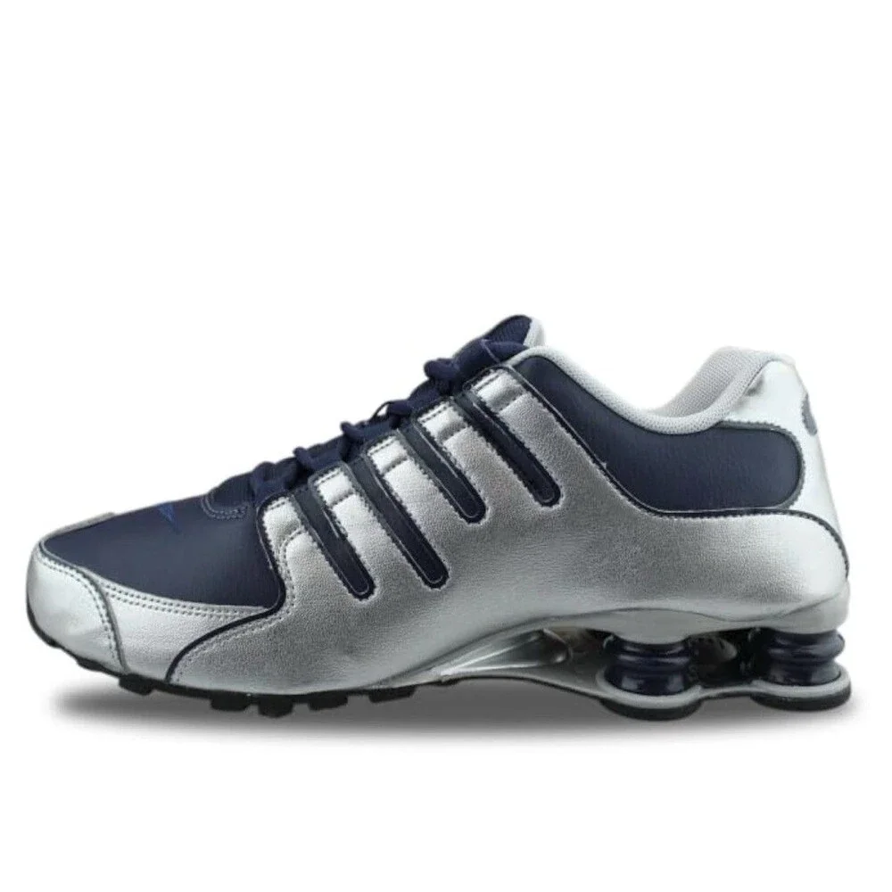 Nike Shox NZ Shoes Midnight Navy Silver Black 378341402 Men's - 10.5 ((No Lid))